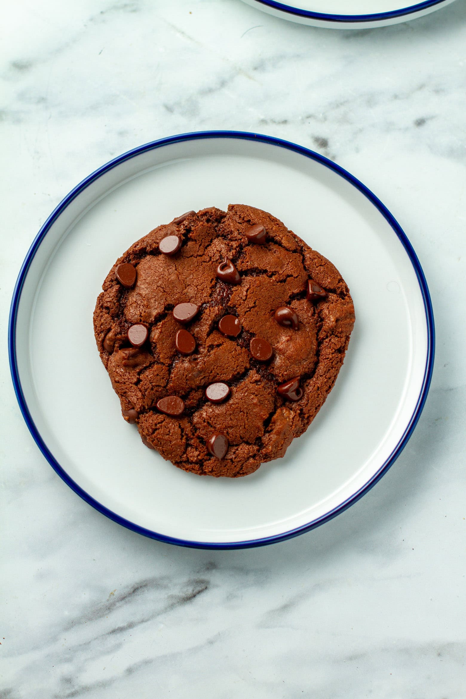 Single Serve Chocolate Cookie on a plate.