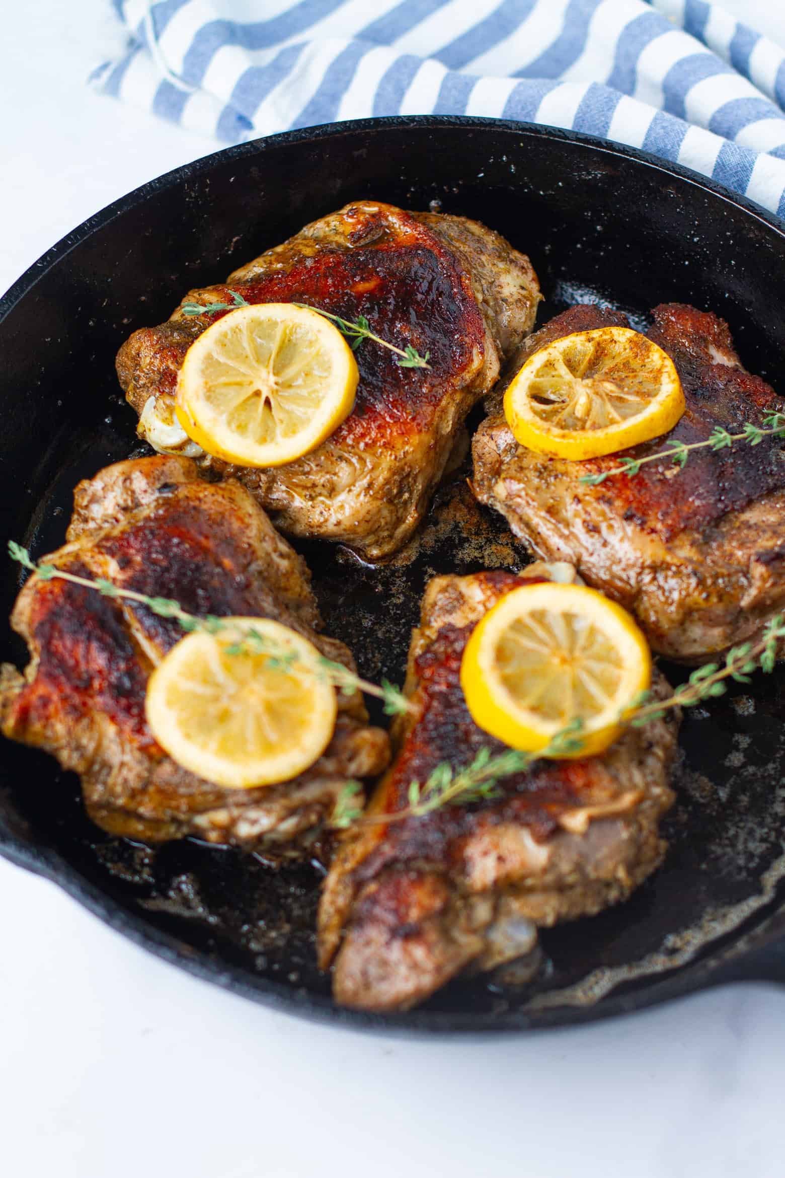 Sous Vide Turkey thighs in a skillet.