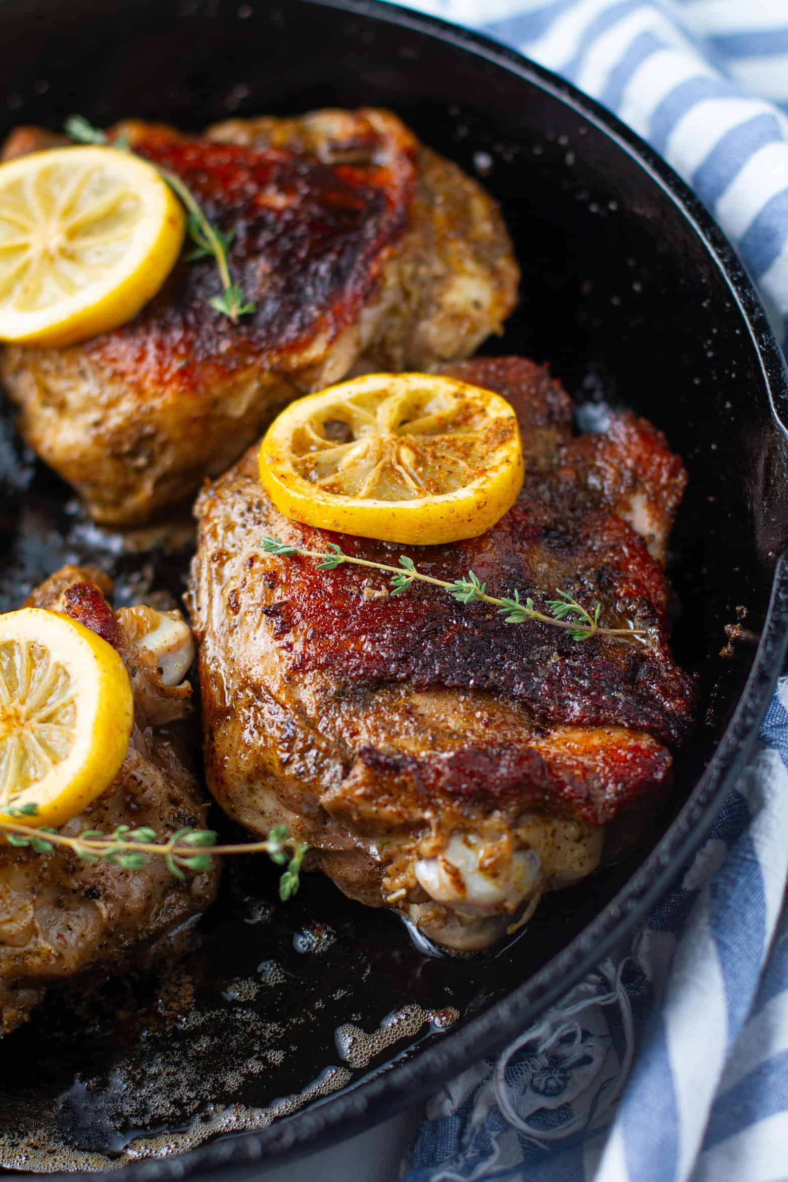 Sous Vide Turkey thighs in a skillet.