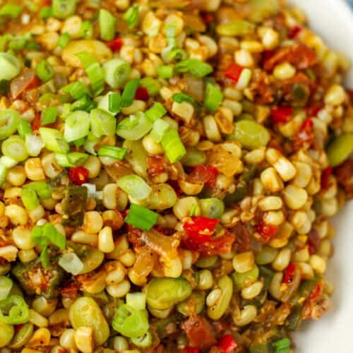 Succotash on a platter.