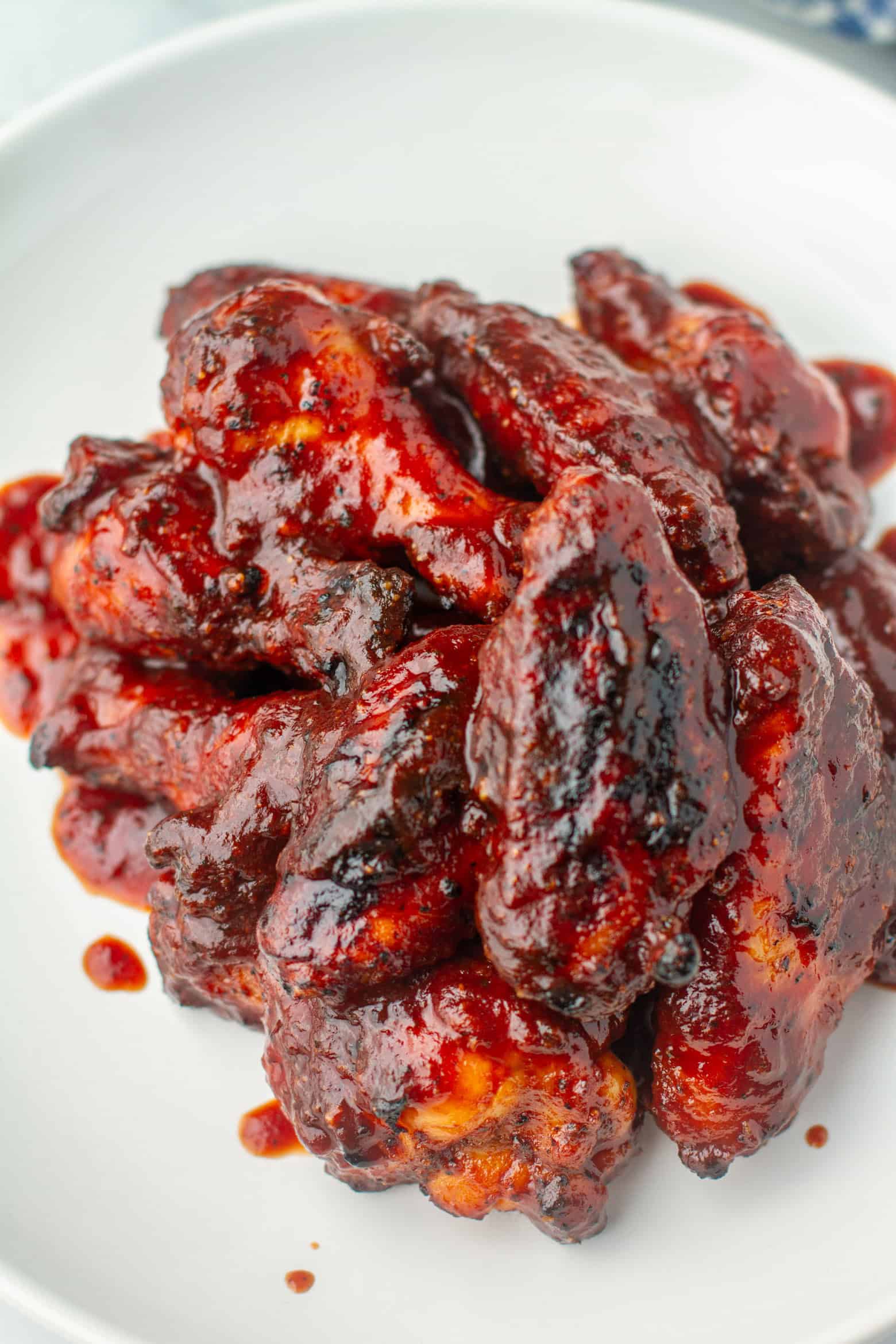 Air Fryer BBQ Chicken Wings on a plate.