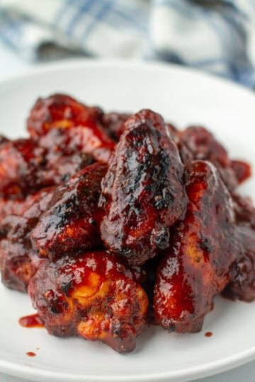 Air Fryer BBQ Chicken Wings on a plate.