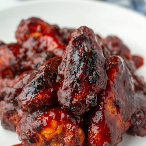 Air Fryer BBQ Chicken Wings on a plate.