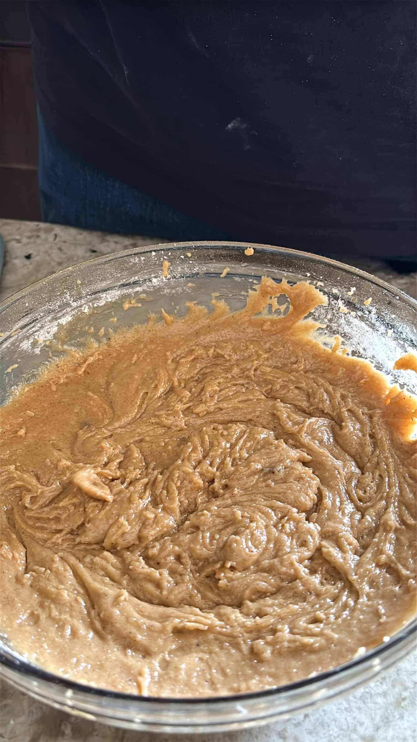 Cookie batter in a bowl.