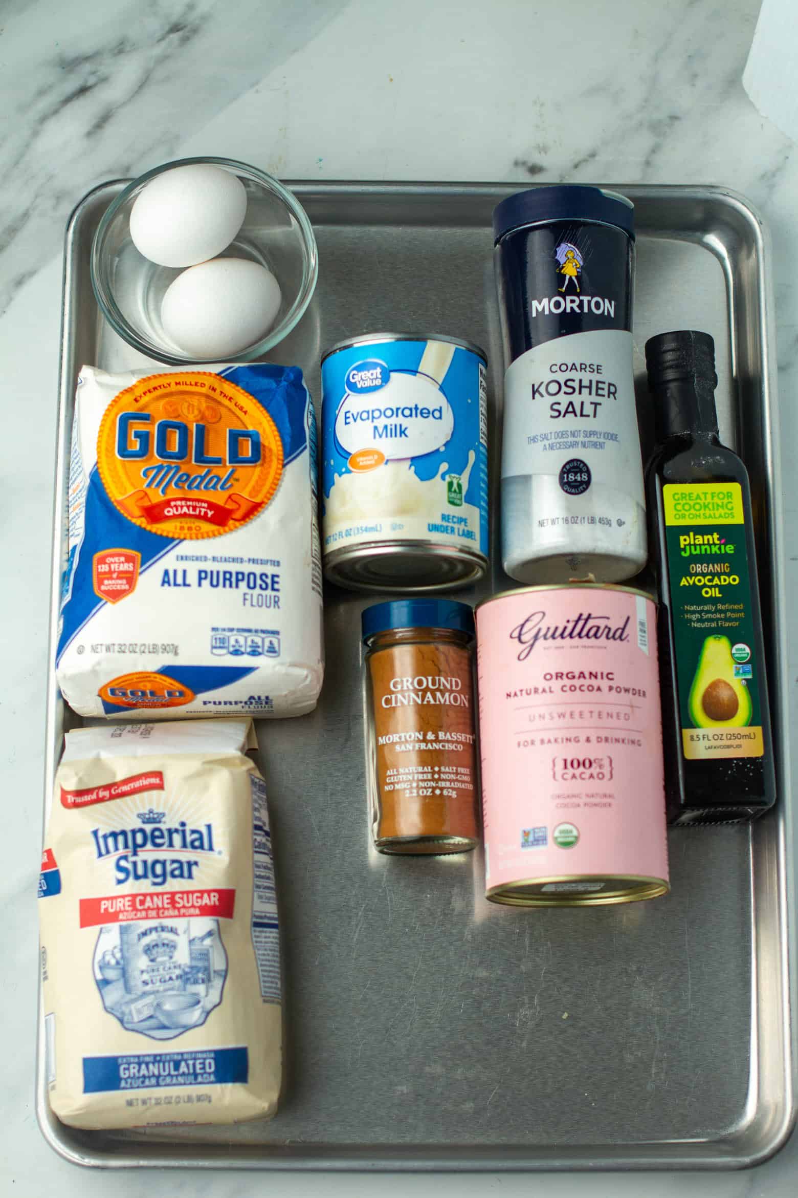 Chocolate Crepes ingredients.