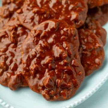 Chocolate Pralines on a platter.