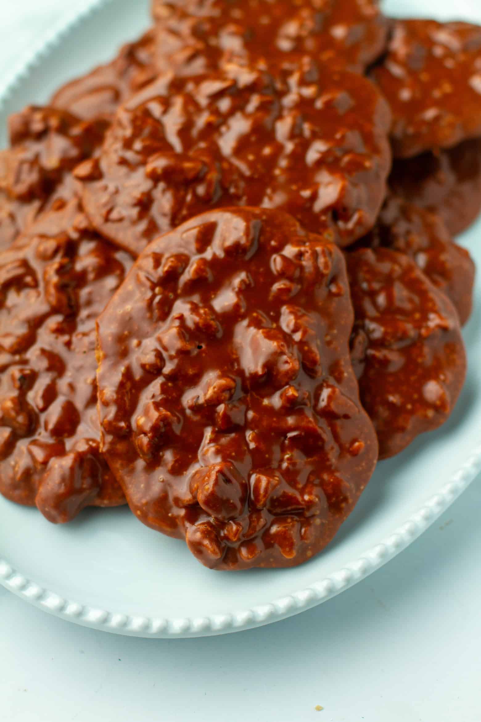 Chocolate Pralines on a platter.