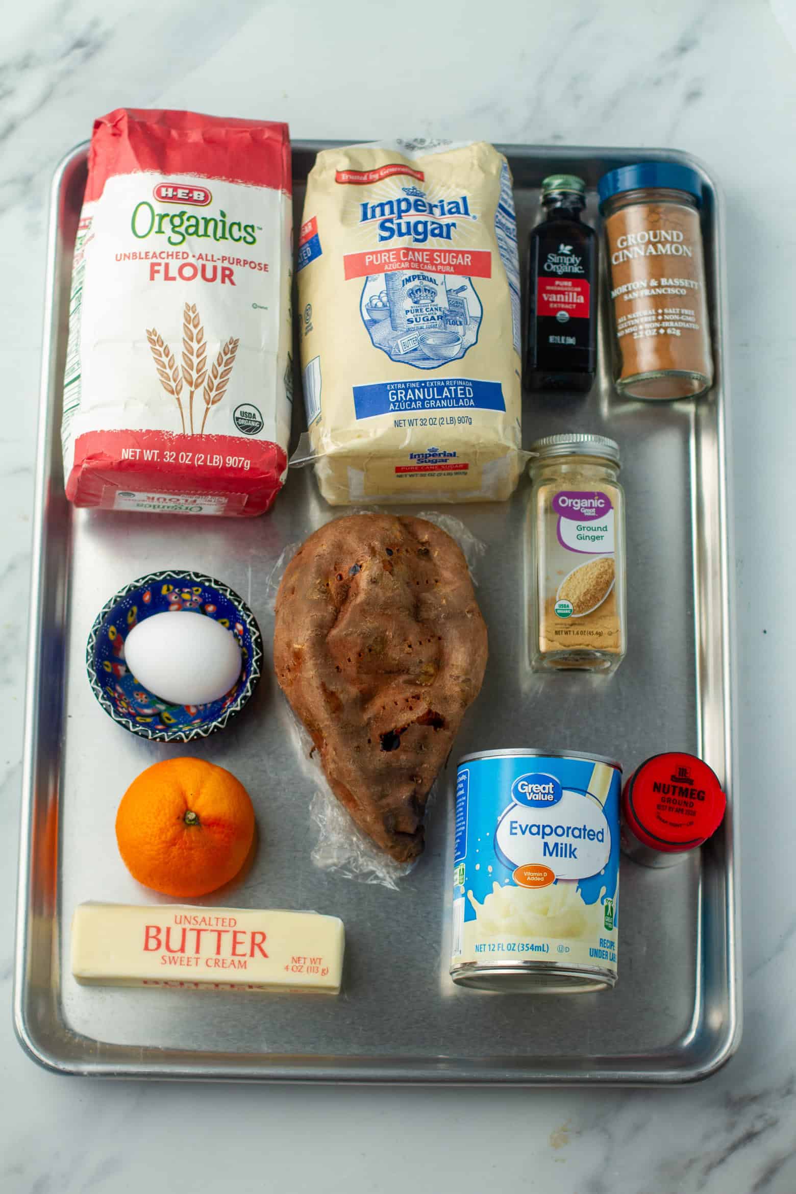 Sweet Potato Pound Cake Ingredients.