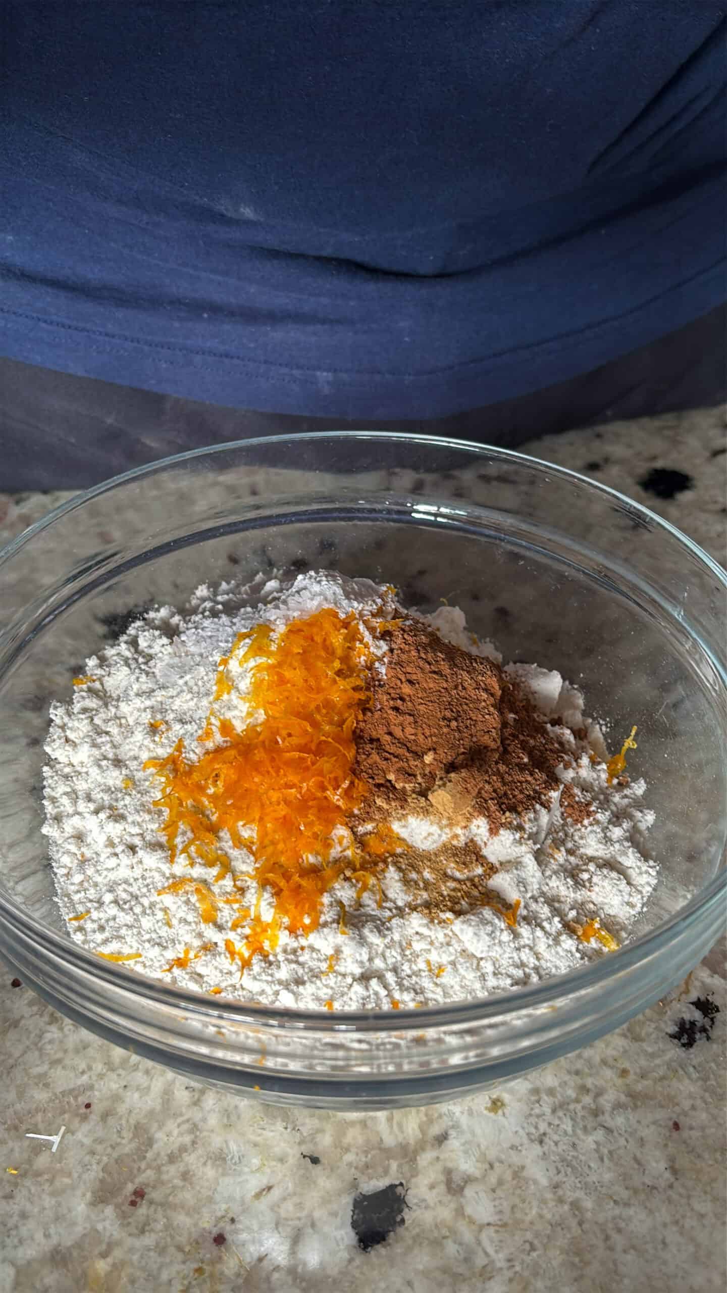 Dry ingredients for sweet potato pound cake.