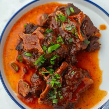 Creole Oxtails on a plate.