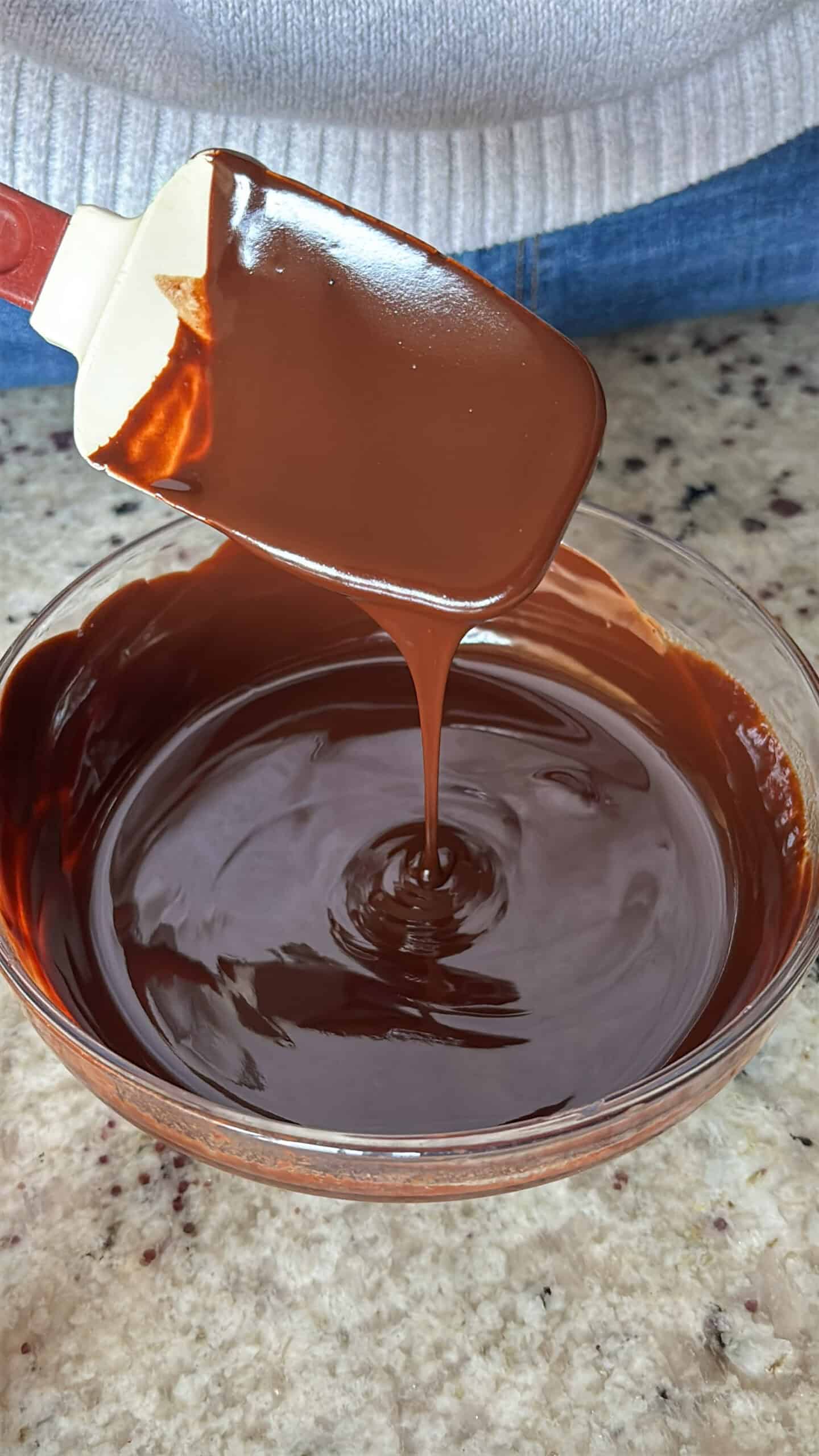 Melted chocolate in a bowl.